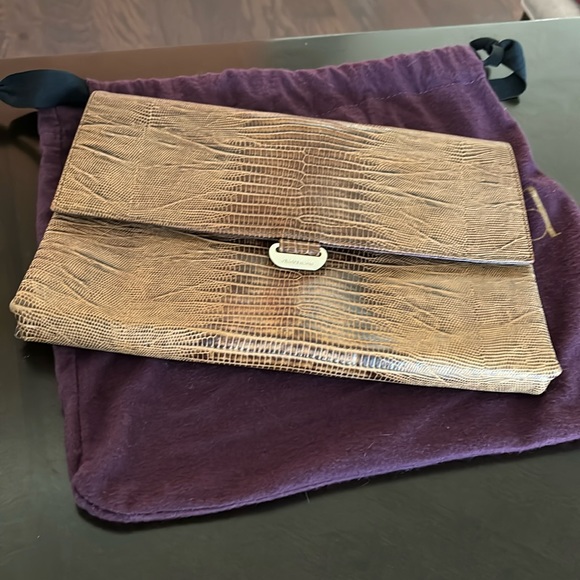 Charles David brown leather clutch purse - Picture 1 of 12